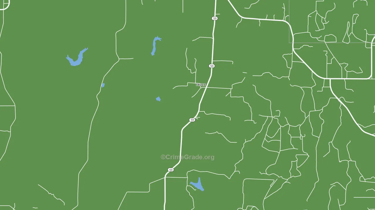 Truce, TX Map of Vehicle Theft Rates