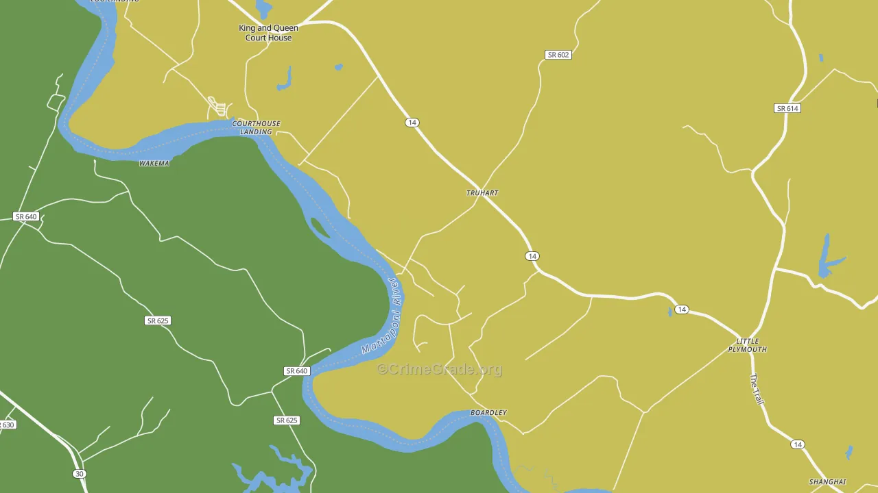Truhart, VA Map of Vehicle Theft Rates
