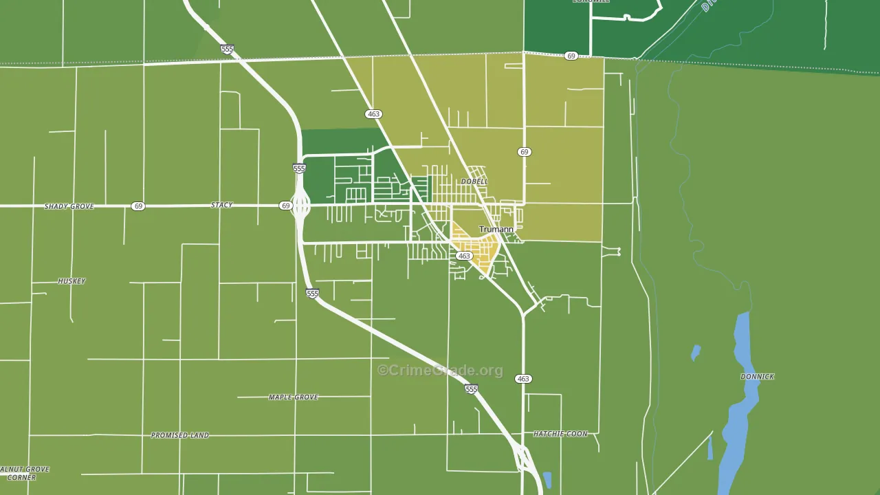 Trumann, AR Map of Vehicle Theft Rates