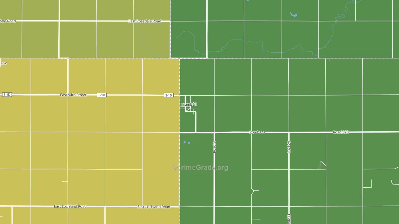 Trumbull, NE Map of Vehicle Theft Rates