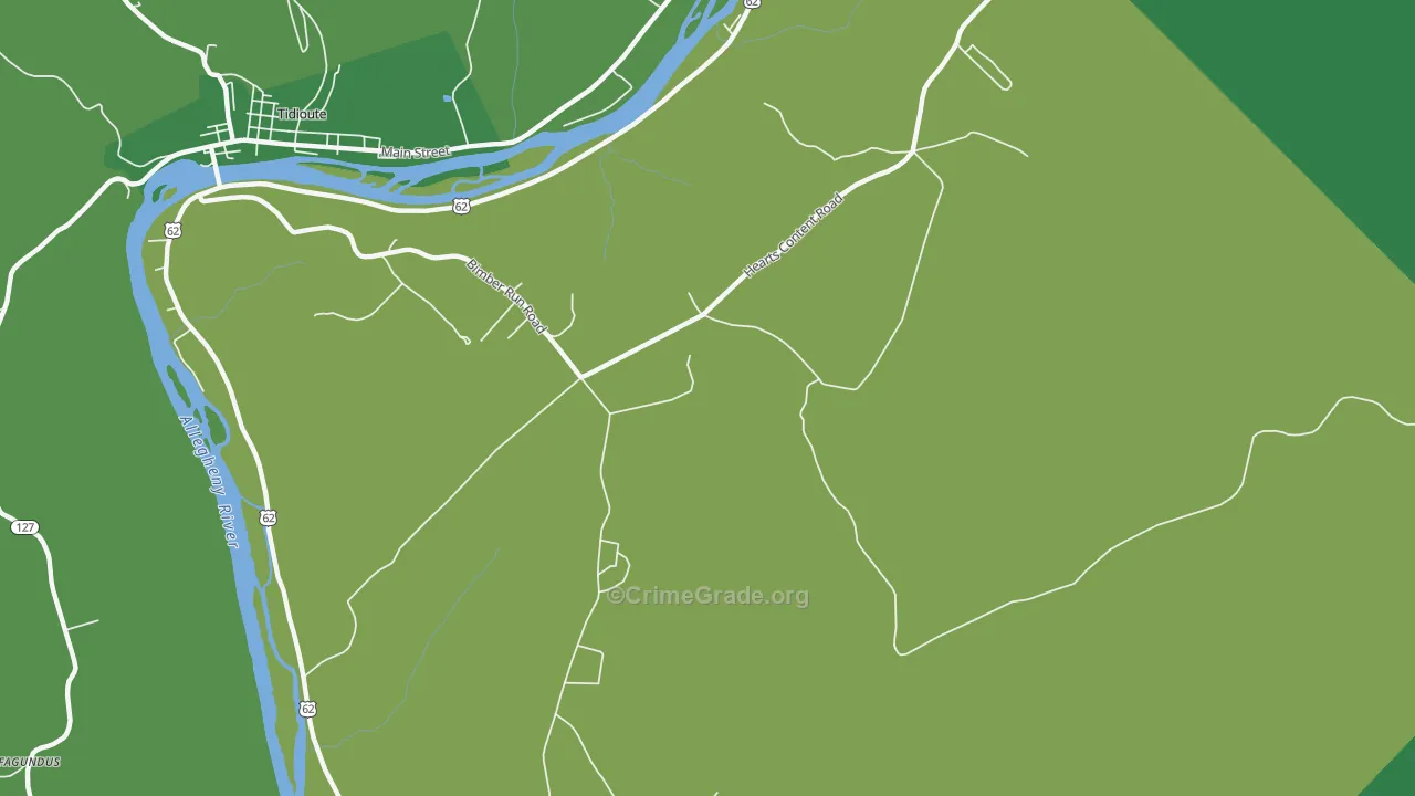 Trunkeyville, PA Map of Vehicle Theft Rates