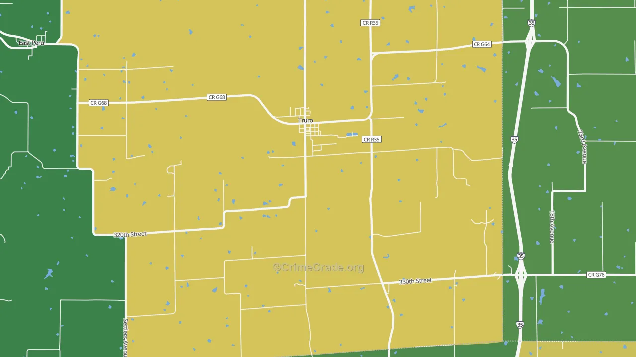 Truro, IA Map of Vehicle Theft Rates