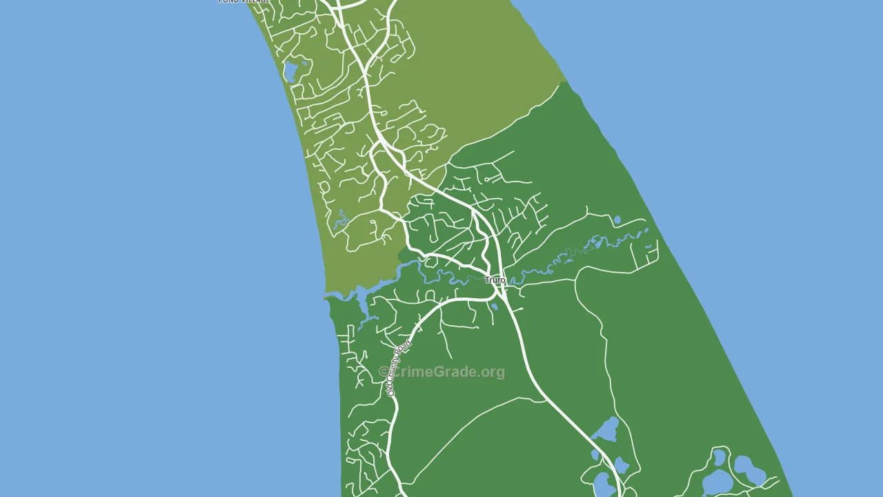 Truro, MA Map of Vehicle Theft Rates