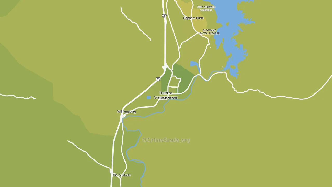 Truth Or Consequences, NM Map of Vehicle Theft Rates