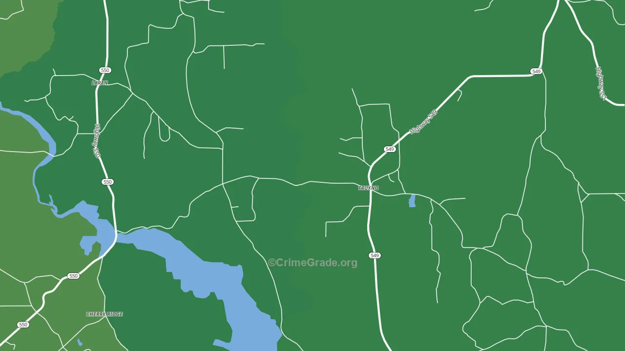 Truxno, LA Map of Vehicle Theft Rates