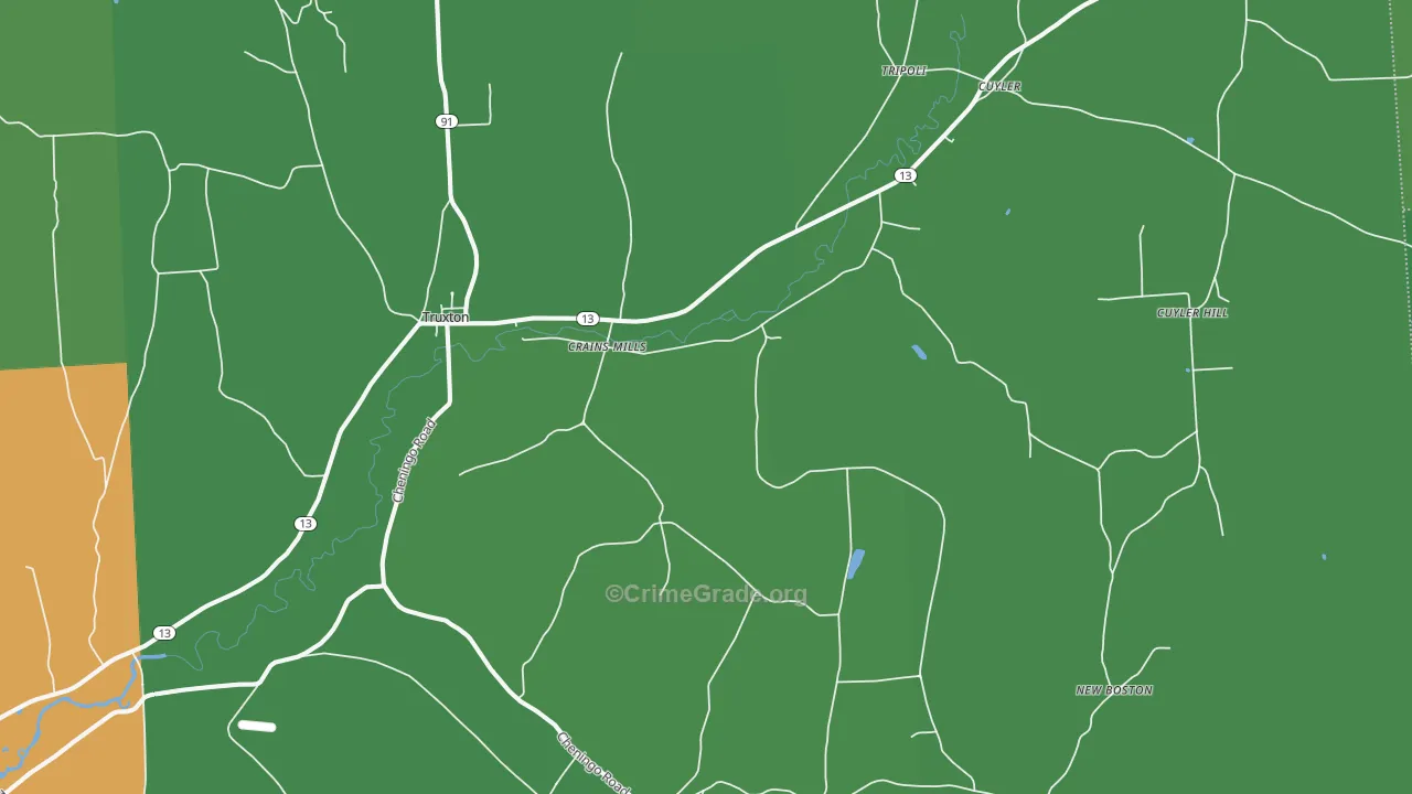 Truxton, NY Map of Vehicle Theft Rates