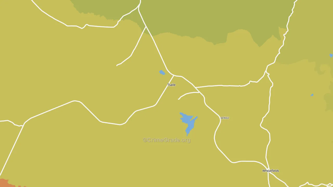 Tsaile, AZ Map of Vehicle Theft Rates