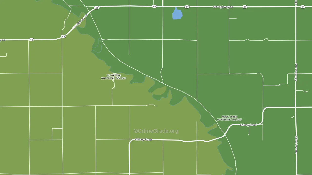Tschetter Colony, SD Map of Vehicle Theft Rates