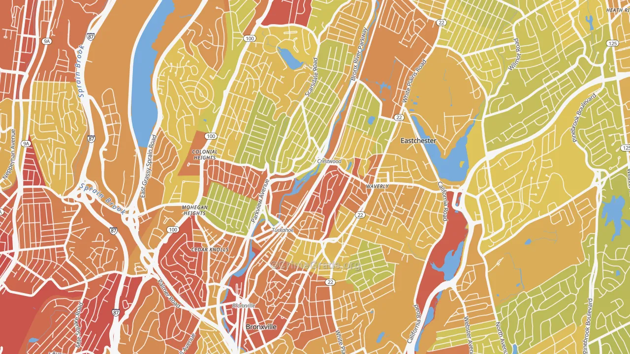 Tuckahoe, NY Map of Vehicle Theft Rates