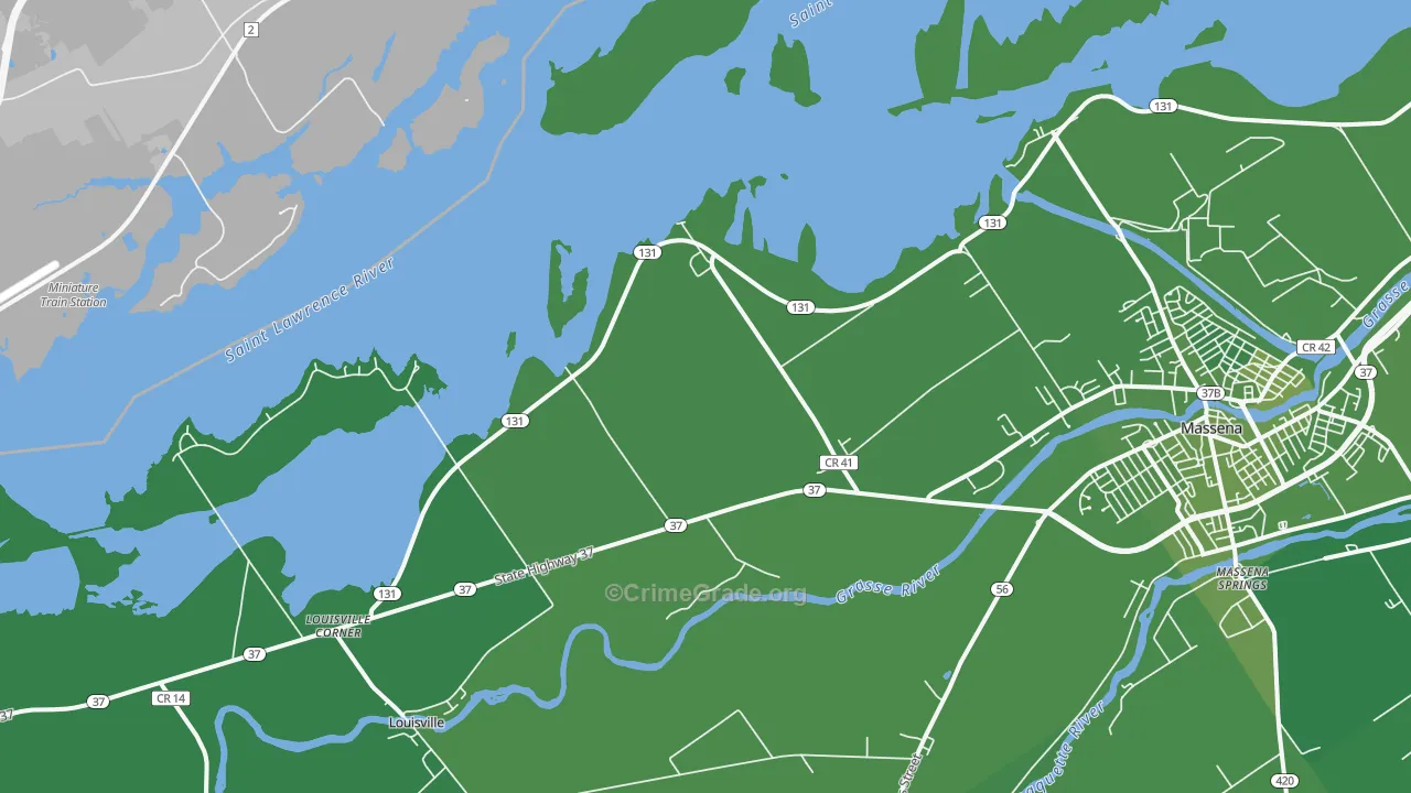 Tucker Terrace, NY Map of Vehicle Theft Rates