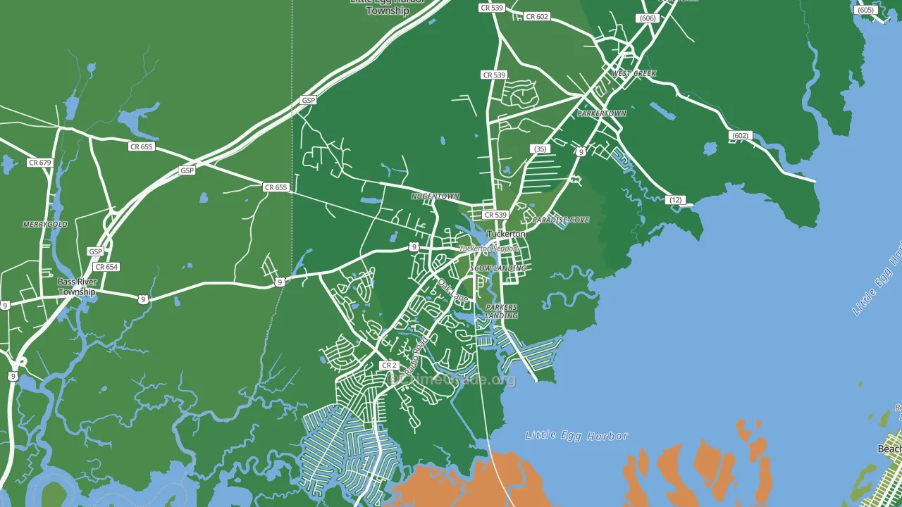 Tuckerton, NJ Map of Vehicle Theft Rates
