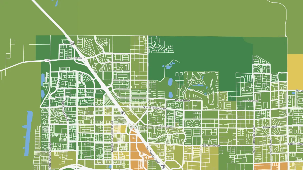 Tule Springs, Las Vegas, NV Map of Vehicle Theft Rates