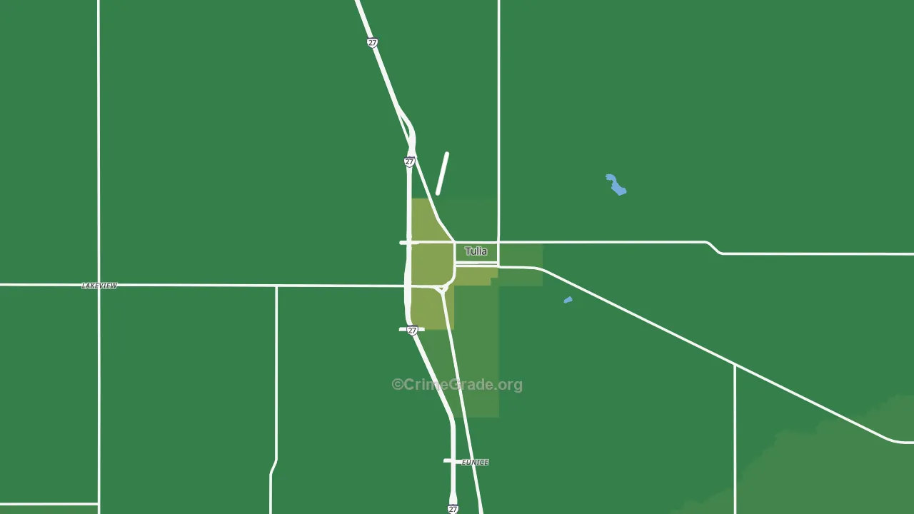 Tulia, TX Map of Vehicle Theft Rates