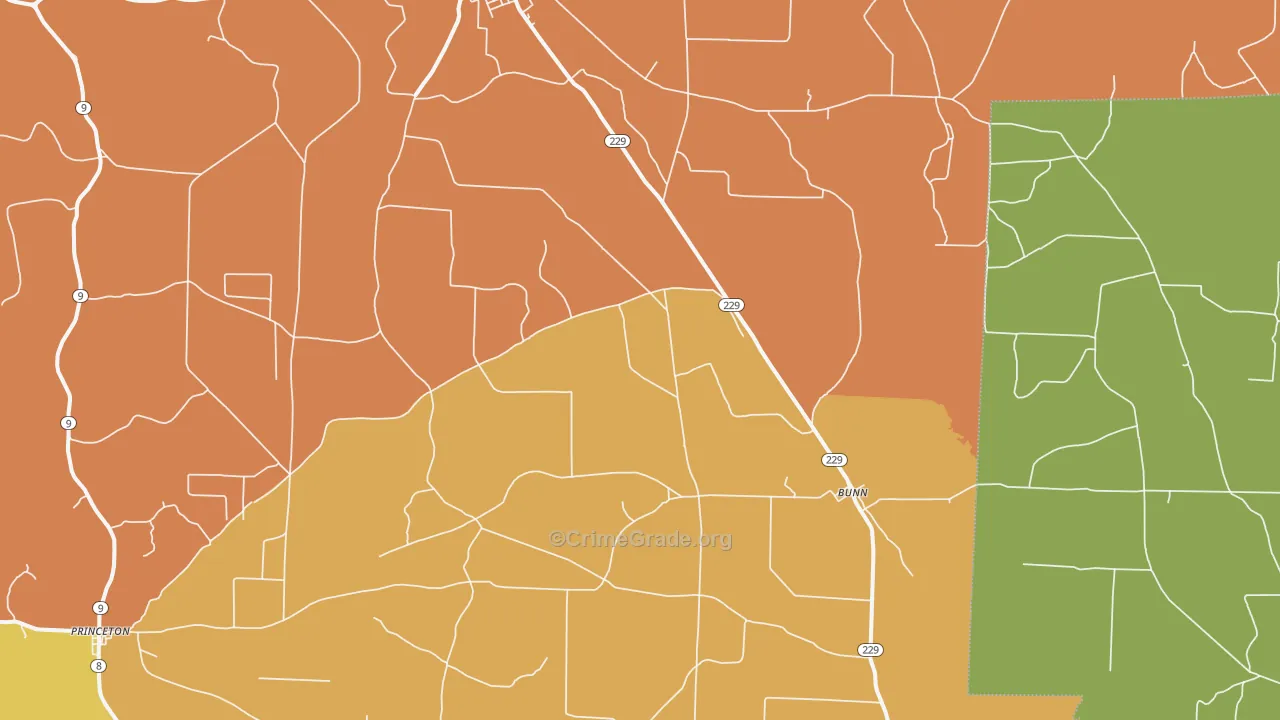 Tulip, AR Map of Vehicle Theft Rates