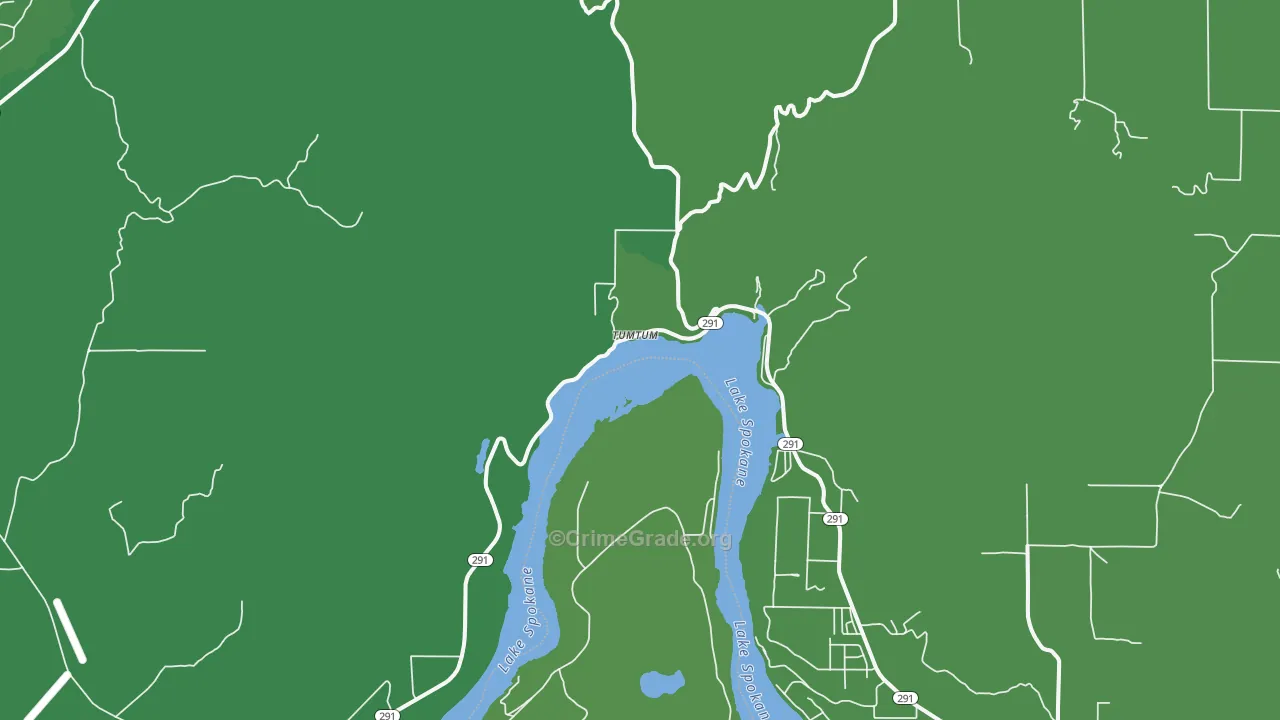 Tumtum, WA Map of Vehicle Theft Rates
