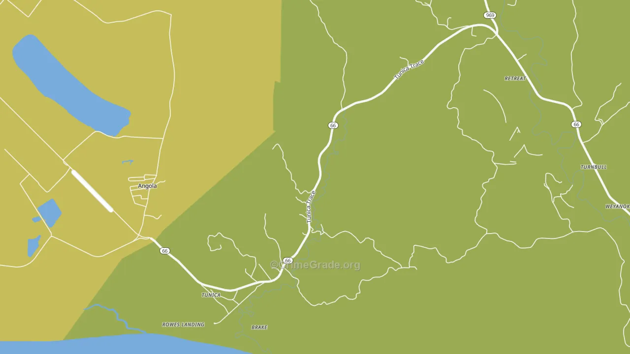 Tunica, LA Map of Vehicle Theft Rates