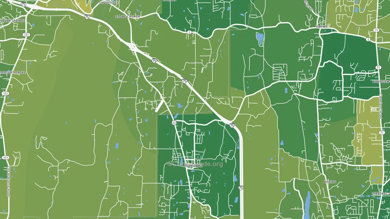 Tunnel Hill, GA Map of Vehicle Theft Rates