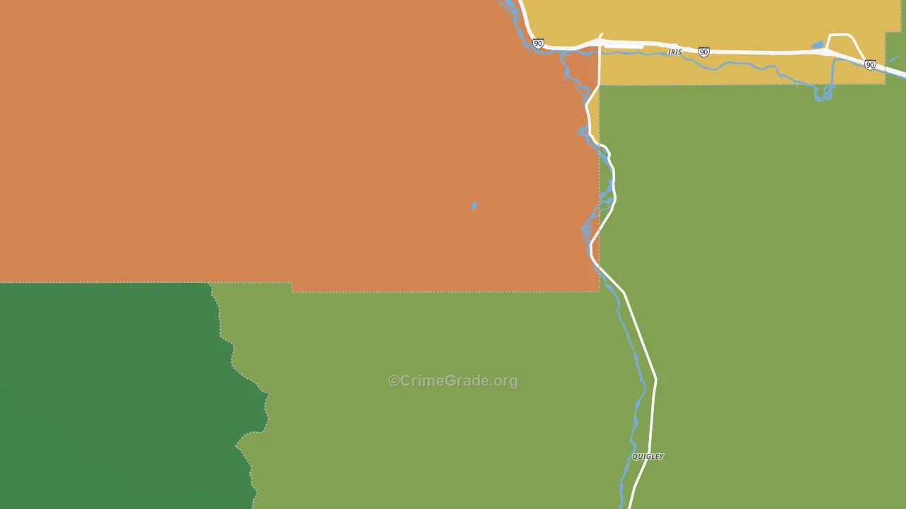 Turah, MT Map of Vehicle Theft Rates