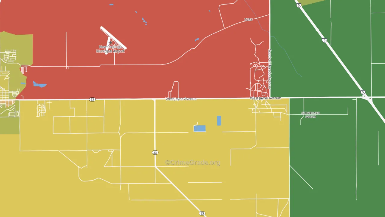 Turk, CA Map of Vehicle Theft Rates