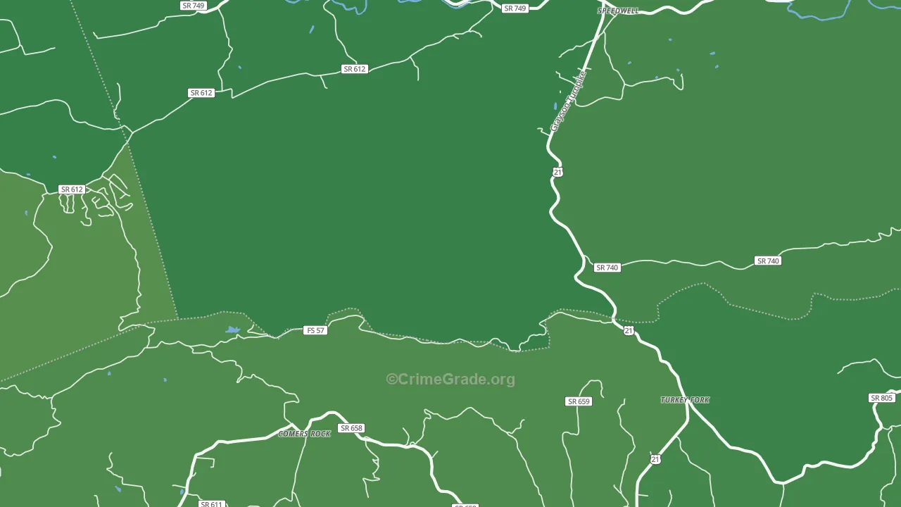 Turkey Fork, VA Map of Vehicle Theft Rates