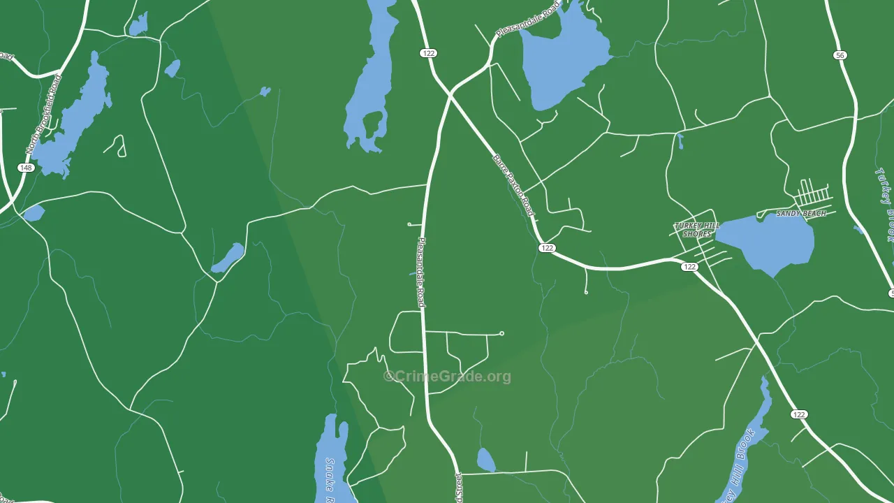 Turkey Hill Shores, MA Map of Vehicle Theft Rates