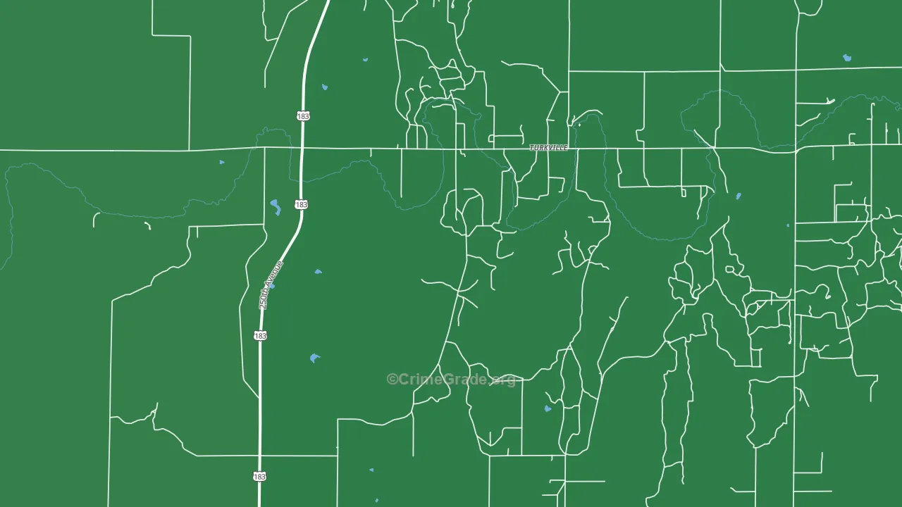 Turkville, KS Map of Vehicle Theft Rates