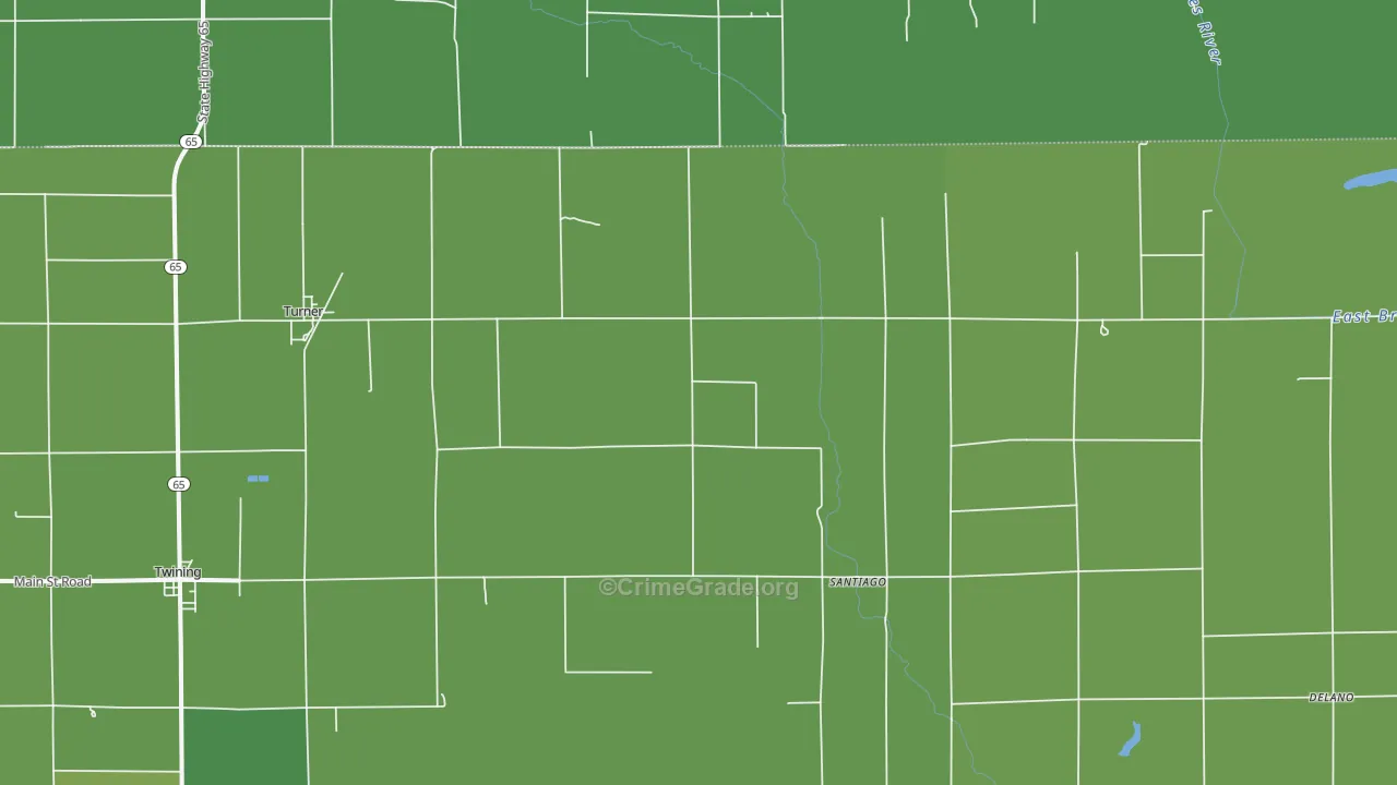Turner, MI Map of Vehicle Theft Rates