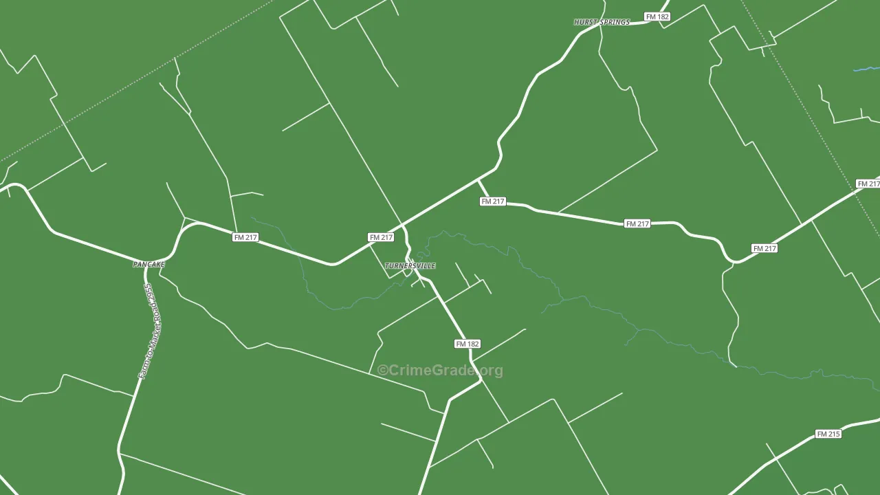 Turnersville, TX Map of Vehicle Theft Rates