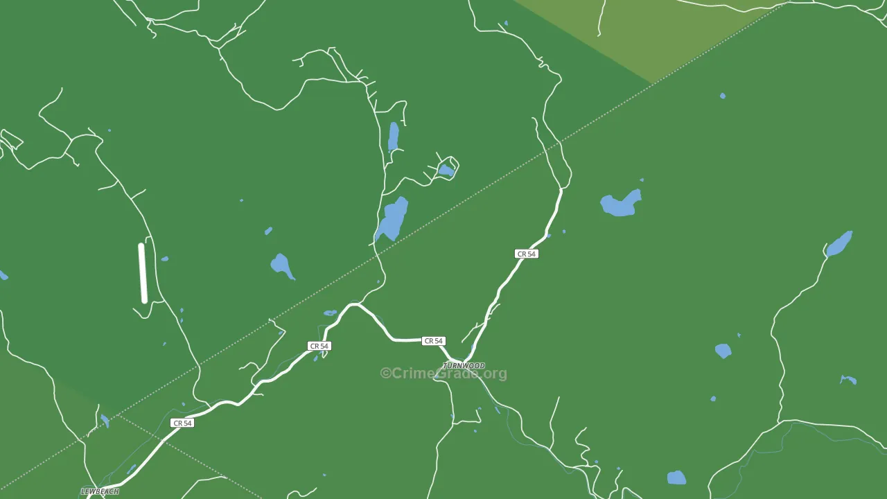 Turnwood, NY Map of Vehicle Theft Rates