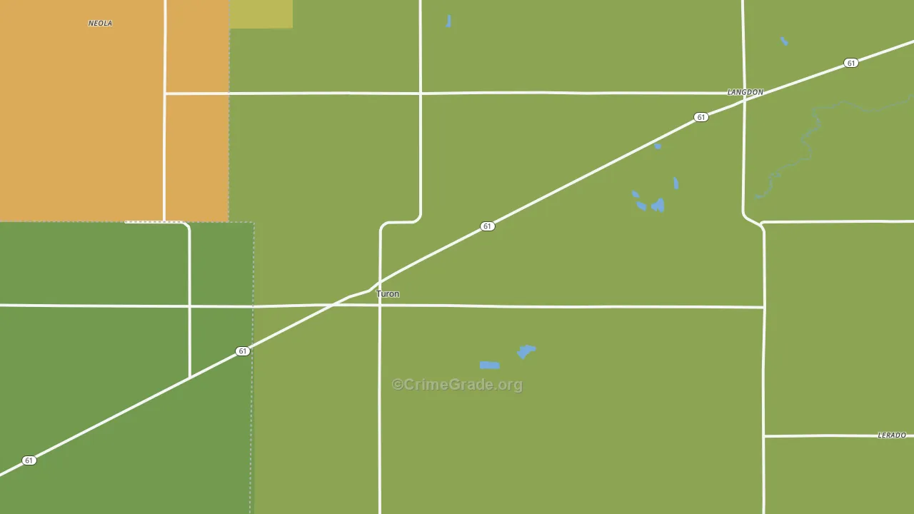 Turon, KS Map of Vehicle Theft Rates