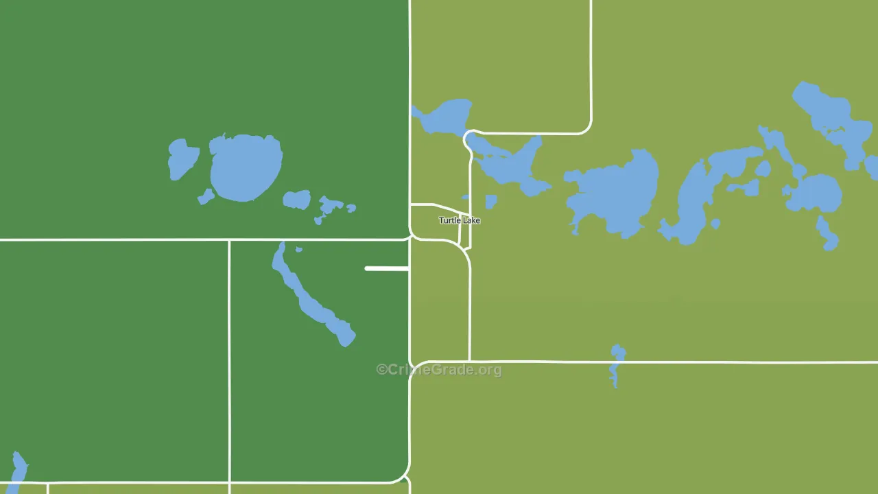 Turtle Lake, ND Map of Vehicle Theft Rates