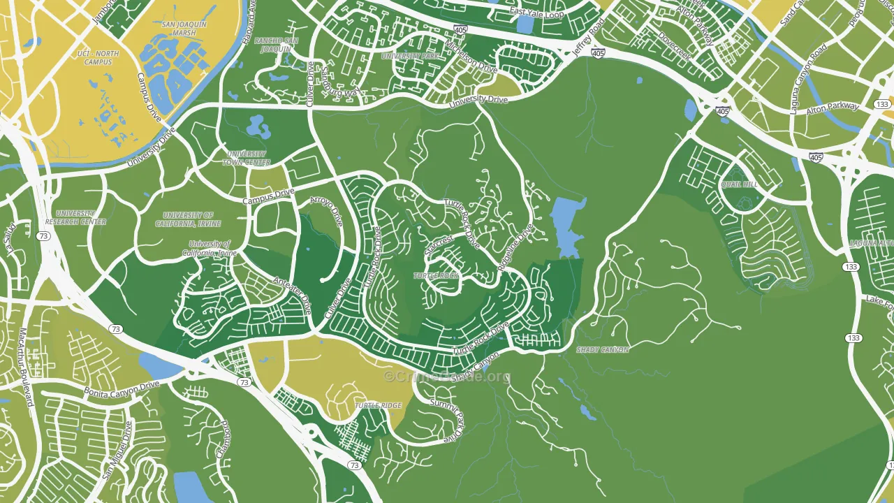Turtle Rock, Irvine, CA Map of Vehicle Theft Rates