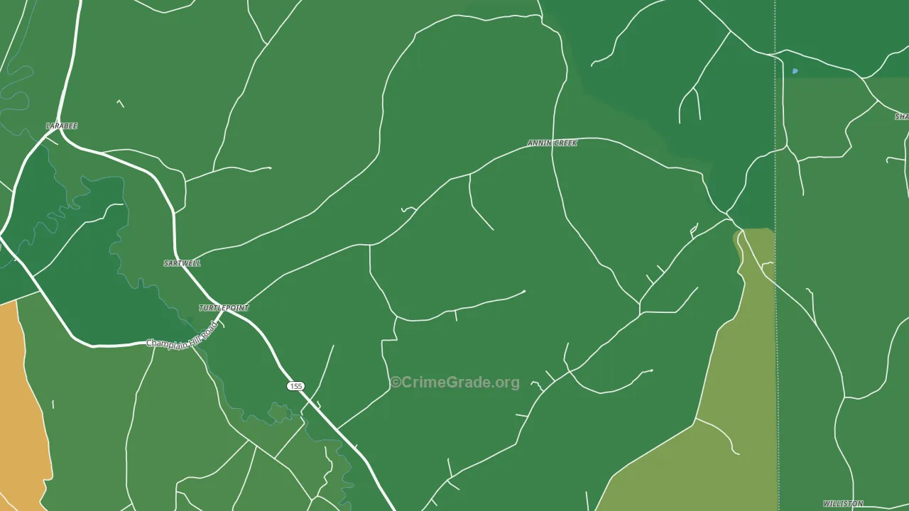 Turtlepoint, PA Map of Vehicle Theft Rates