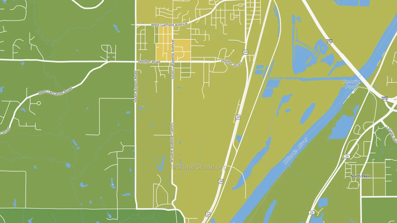 Tuscarora, IL Map of Vehicle Theft Rates
