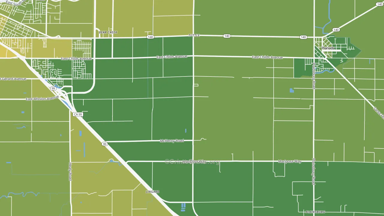 Tuttle, CA Map of Vehicle Theft Rates