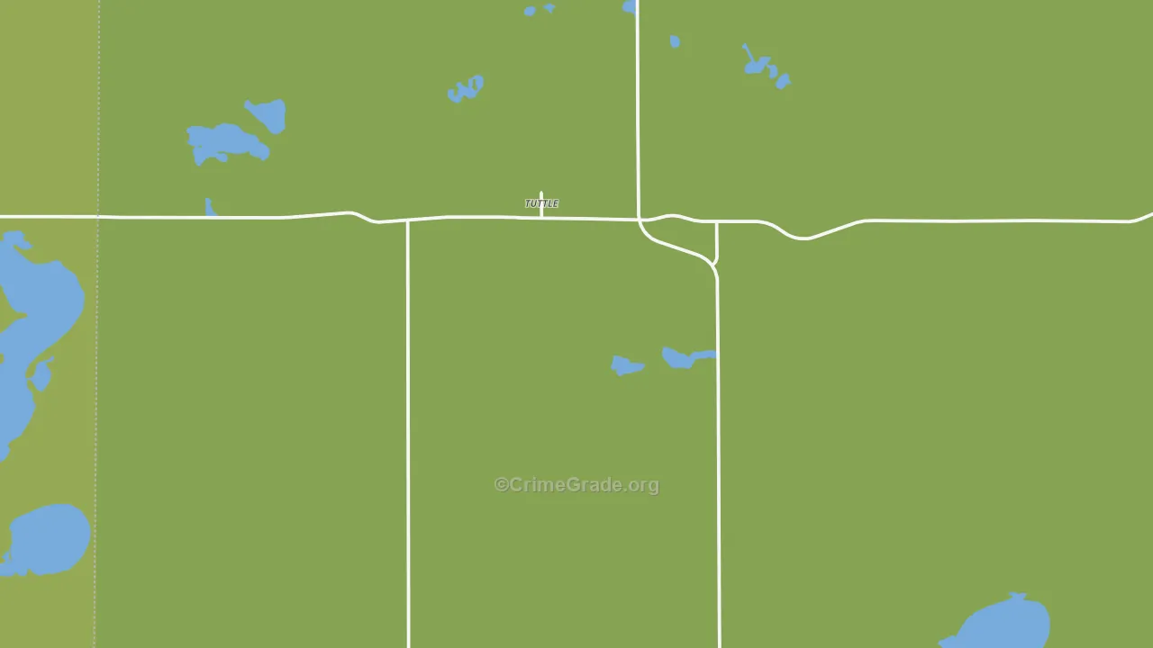 Tuttle, ND Map of Vehicle Theft Rates