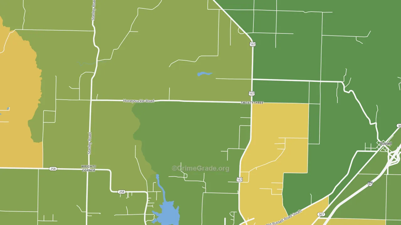 Twentythree, AR Map of Vehicle Theft Rates