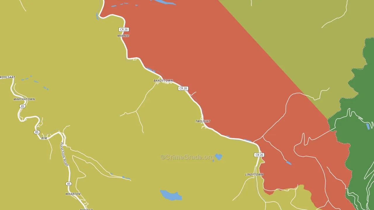 Twilight, WV Map of Vehicle Theft Rates