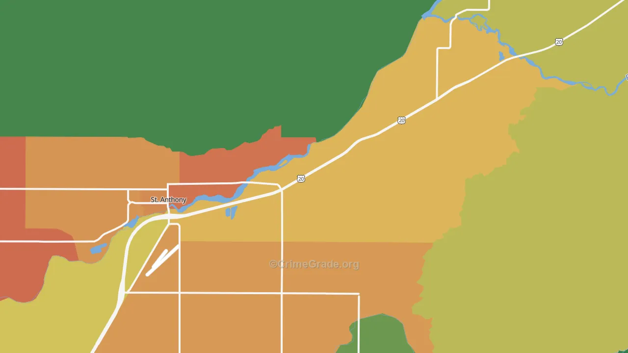 Twin Groves, ID Map of Vehicle Theft Rates