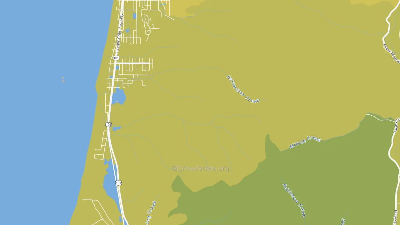 Twin Rocks, OR Map of Vehicle Theft Rates