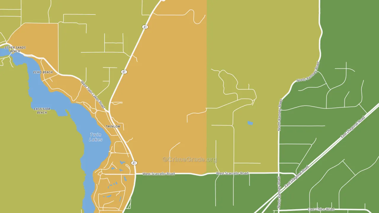 Twinlow, ID Map of Vehicle Theft Rates