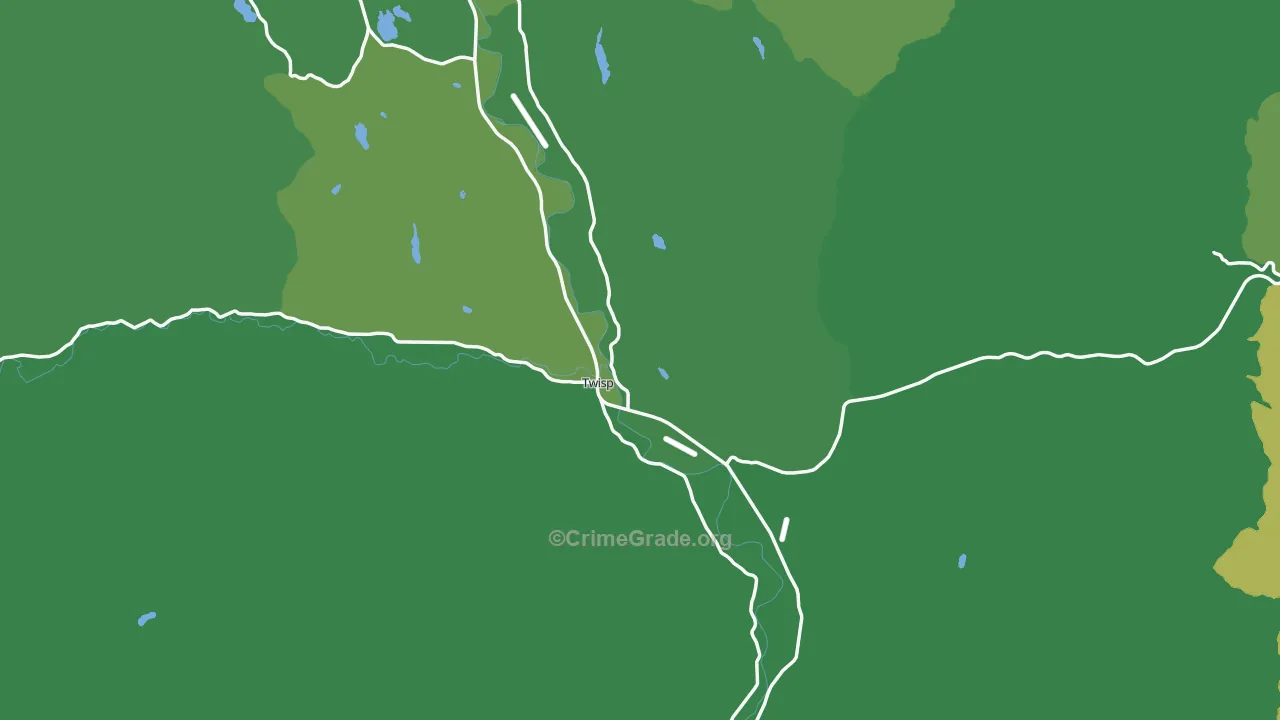 Twisp, WA Map of Vehicle Theft Rates