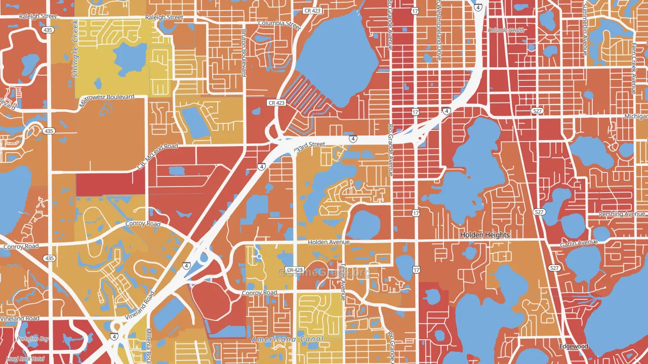 Tymber Skan on the Lake, Orlando, FL Map of Vehicle Theft Rates