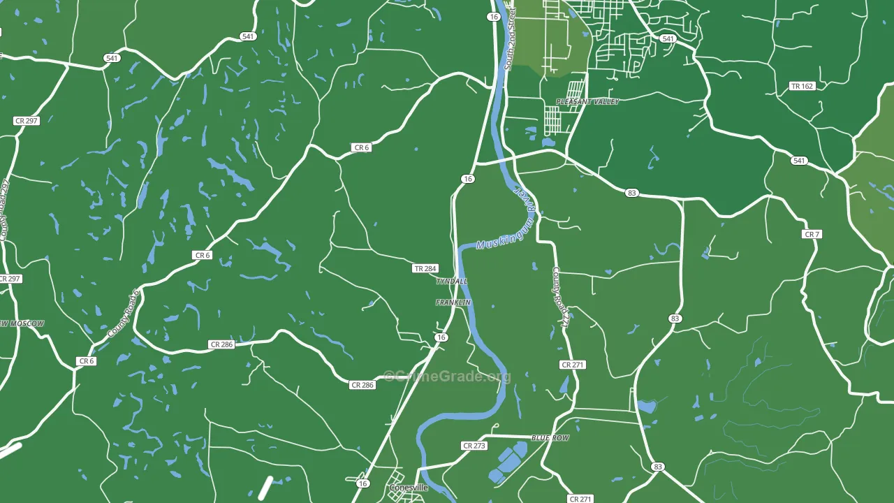 Tyndall, OH Map of Vehicle Theft Rates