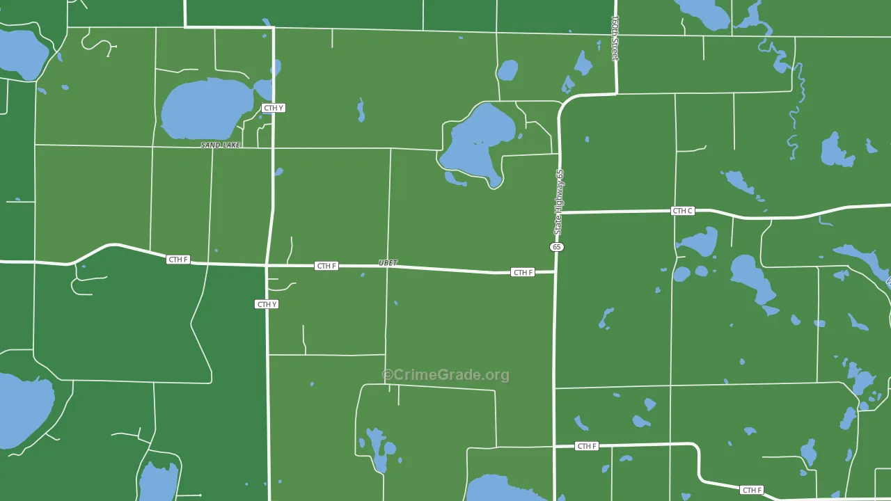 Ubet, WI Map of Vehicle Theft Rates