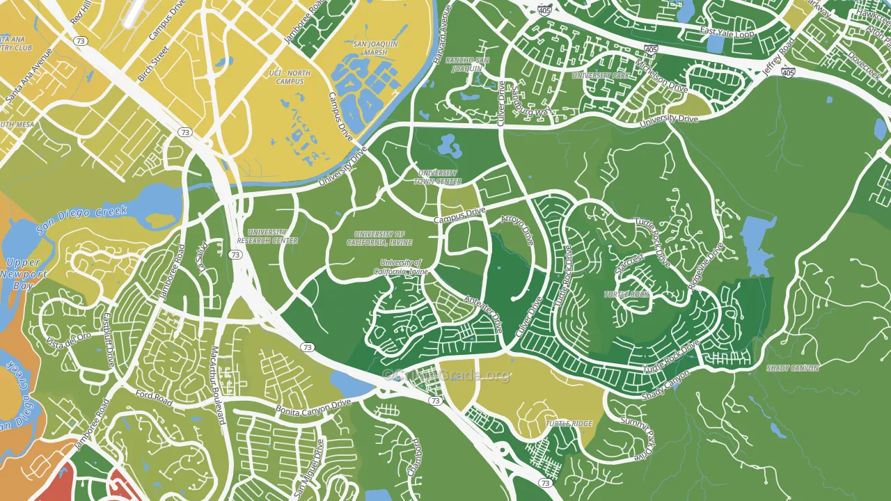 UC Irvine, Irvine, CA Map of Vehicle Theft Rates