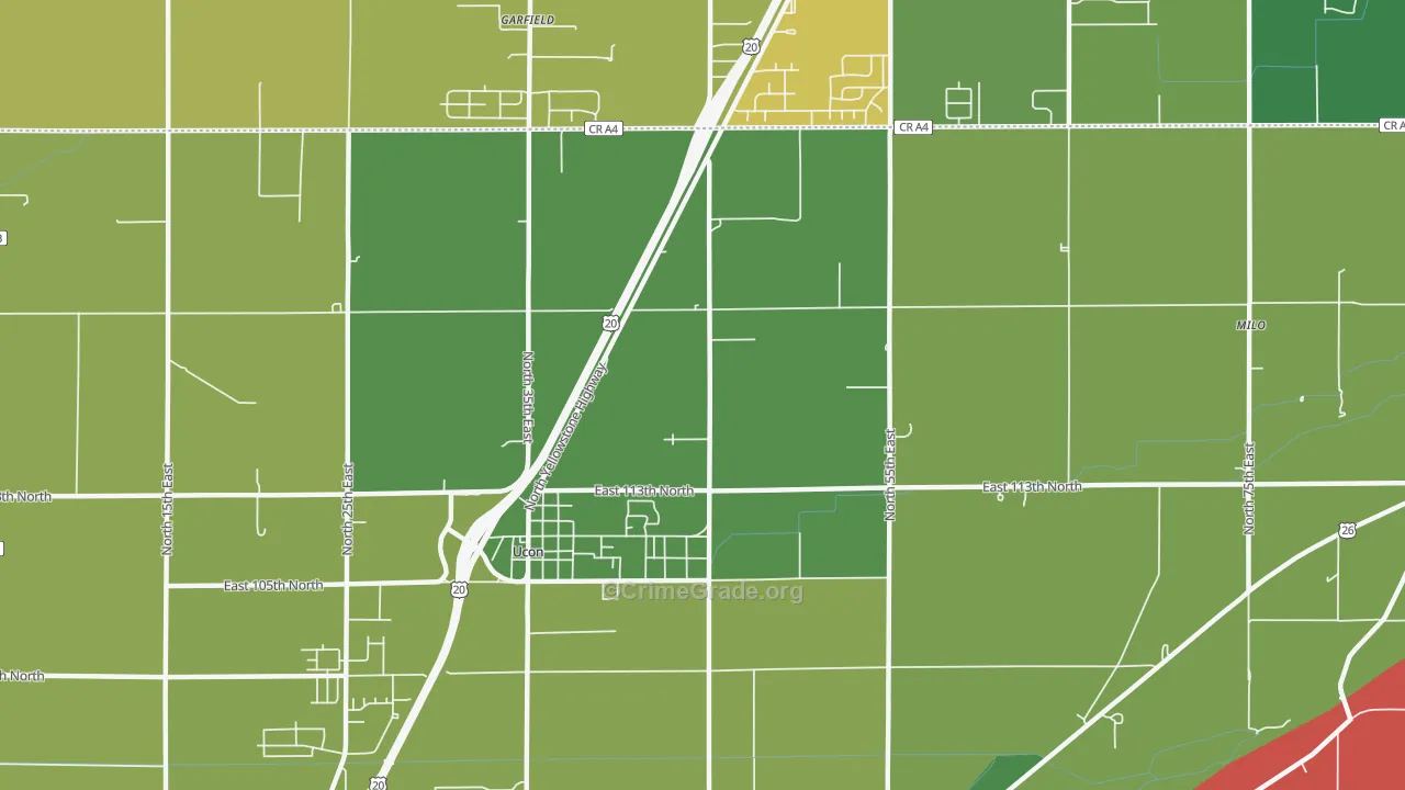 Ucon, ID Map of Vehicle Theft Rates