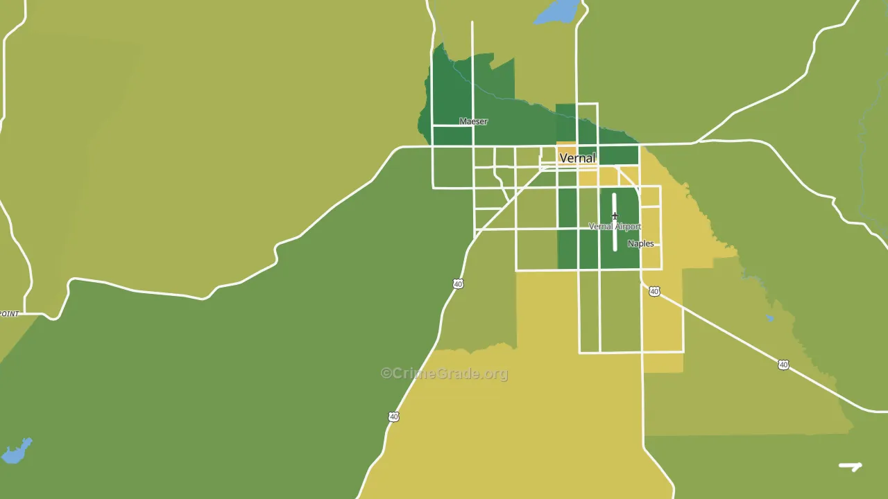 Uintah County, UT Map of Vehicle Theft Rates
