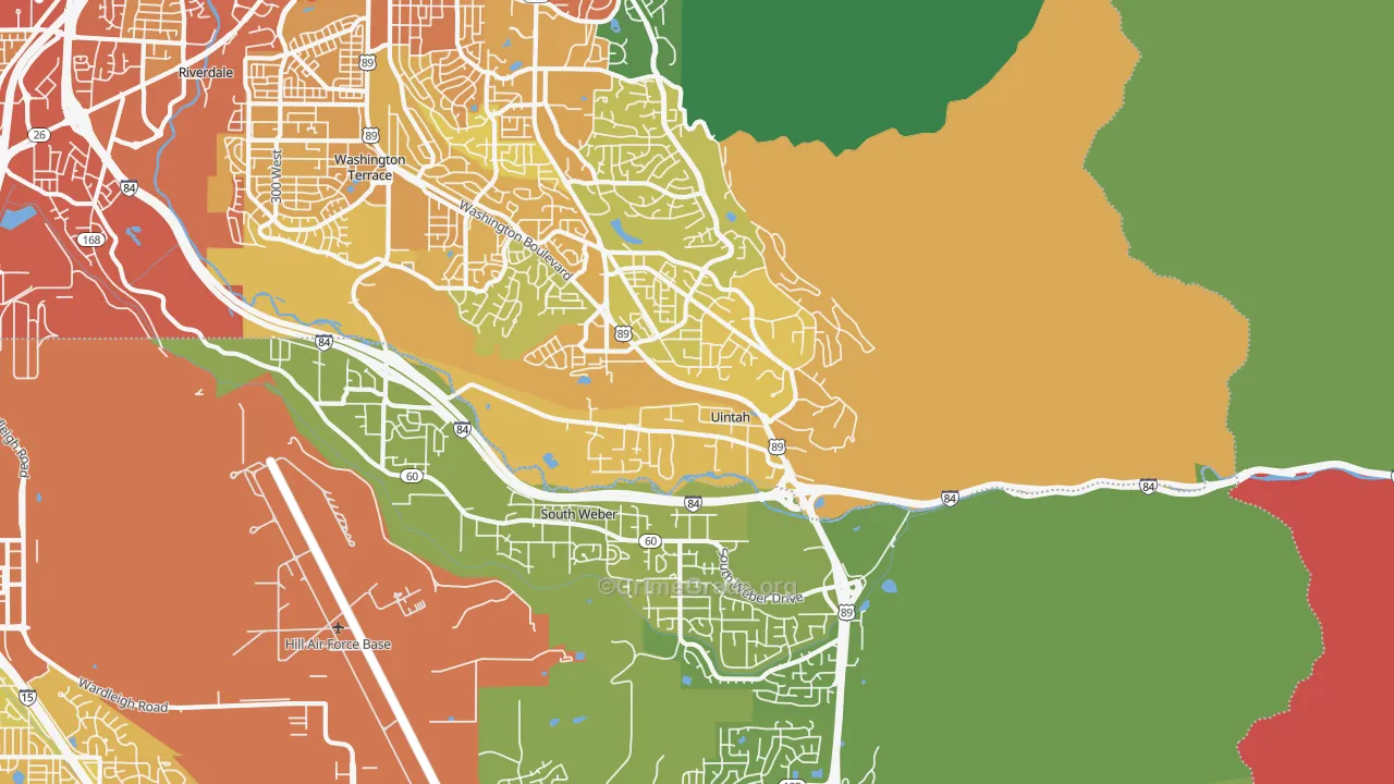 Uintah, UT Map of Vehicle Theft Rates