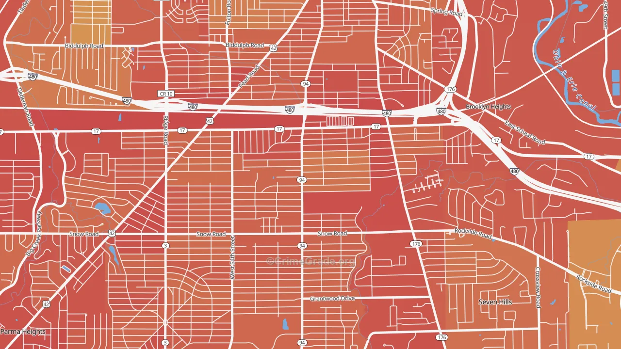Ukrainian Village, Parma, OH Map of Vehicle Theft Rates